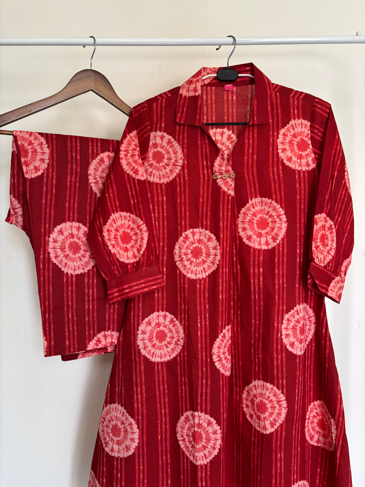 Red abstract printed
