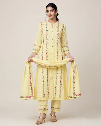 Lemon Embroidered