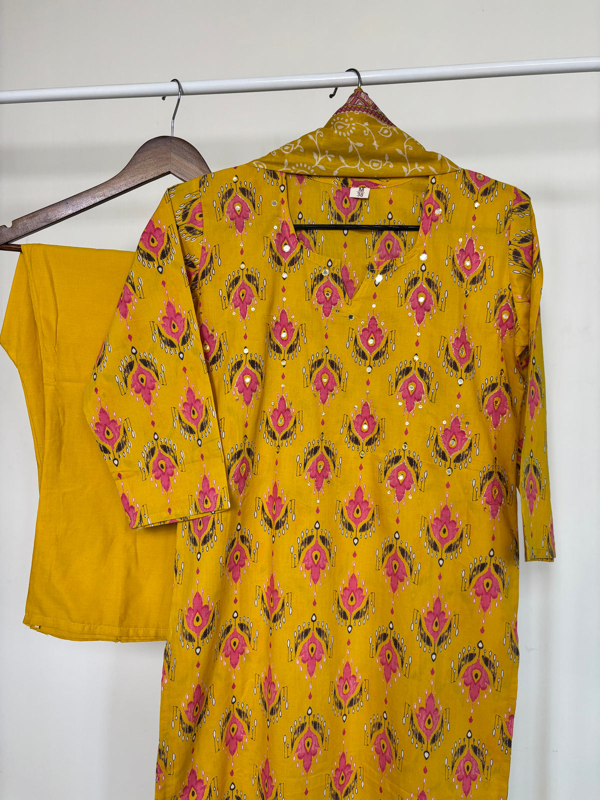 Sunny Yellow Pure Cotton Printed Suit Set